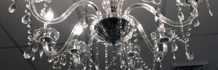 Crystal chandelier at the Angelic Care studio