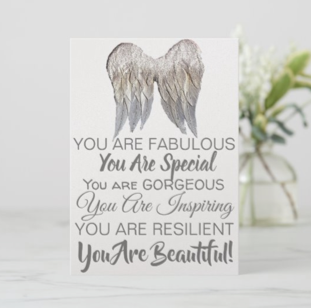 You are fabulous - angel wings card
